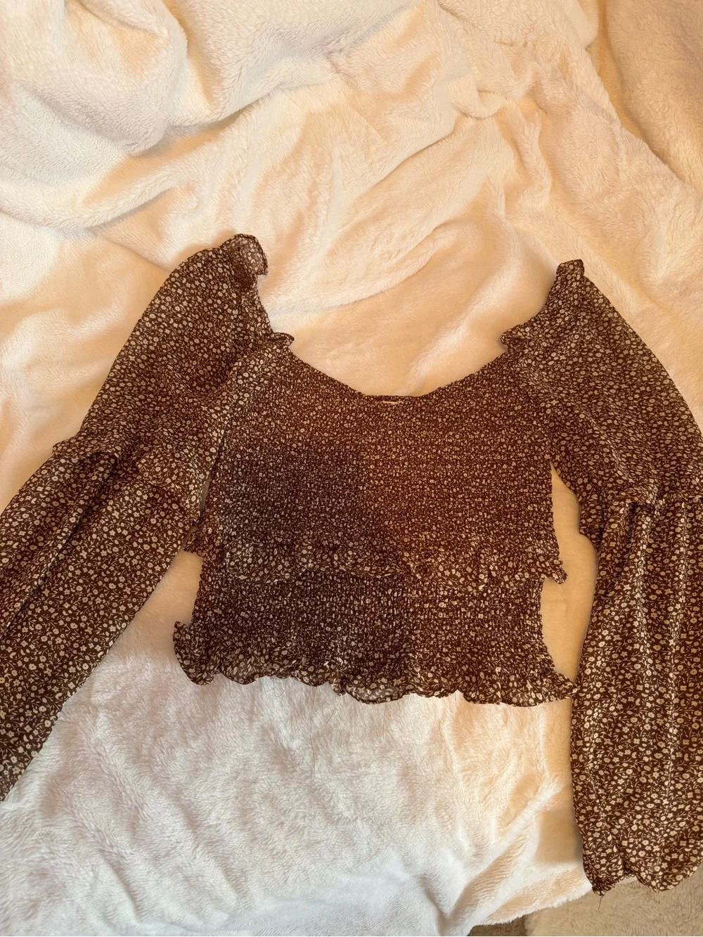 Astr Brown Floral Blouse